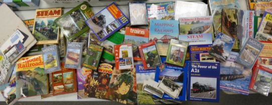 A collection of books, Annuals, DVD's, CD's and Stamps to include Railway Antiques, Designs For