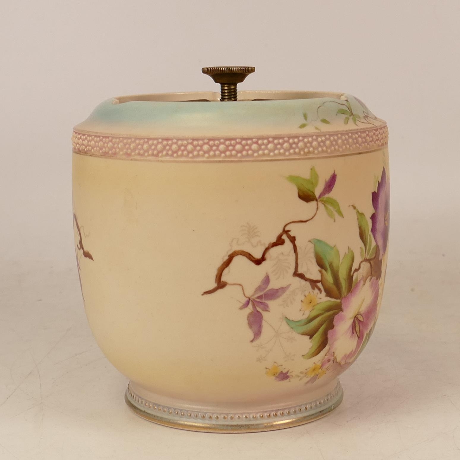 Carlton Ware Petunia tobacco jar. Height 14cm