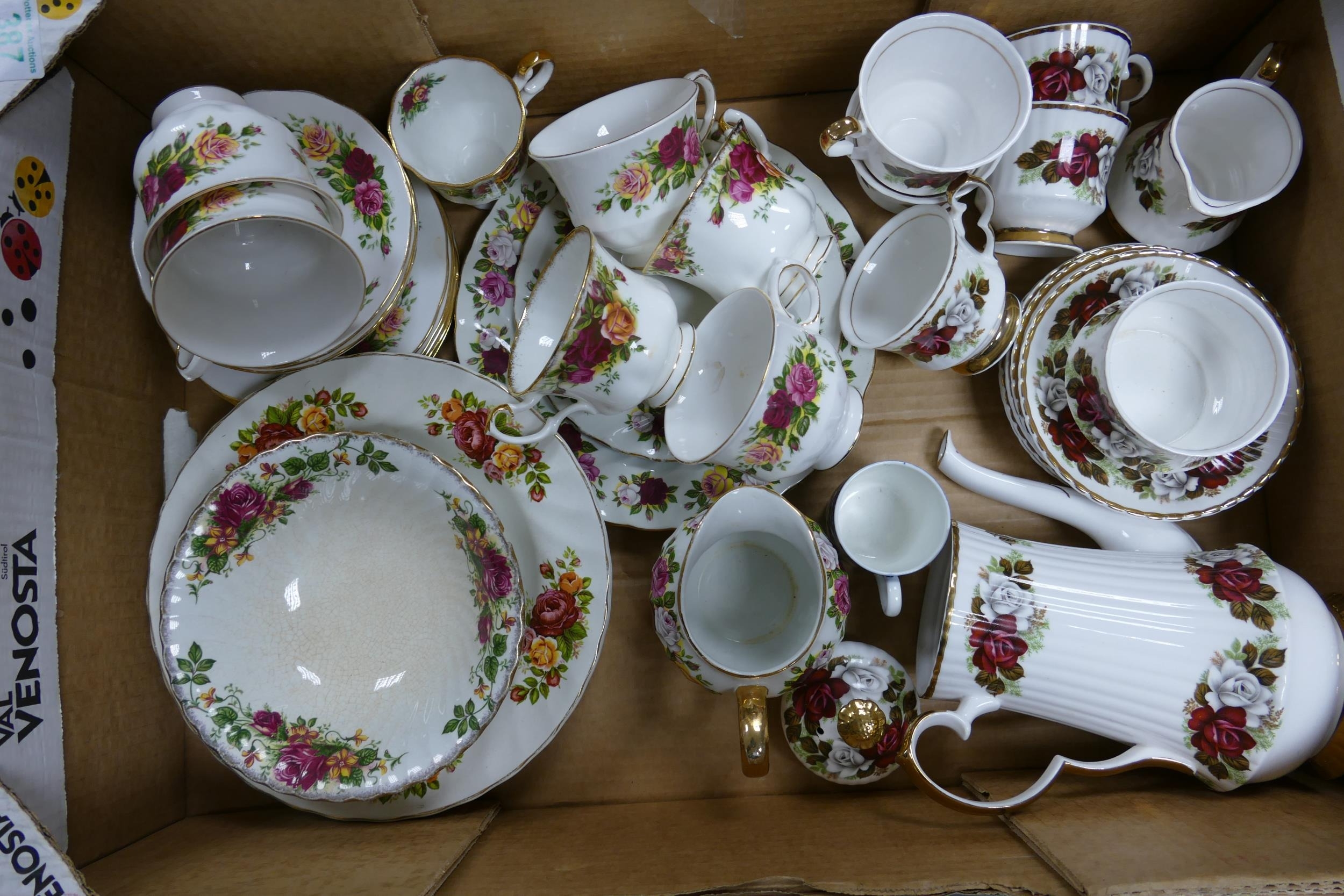 A collection of various floral tea and dinnerware from Washington Potteries, Royal Albert Old