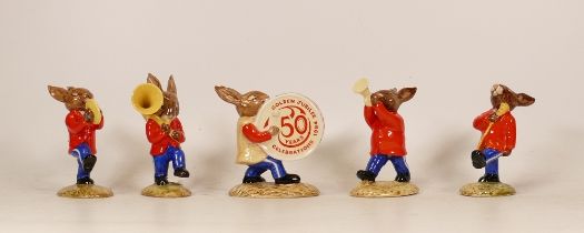 Royal Doulton Bunnykins figures Oompah Band to include Drummer, DB26 Sousaphone DB23, Drum-Major
