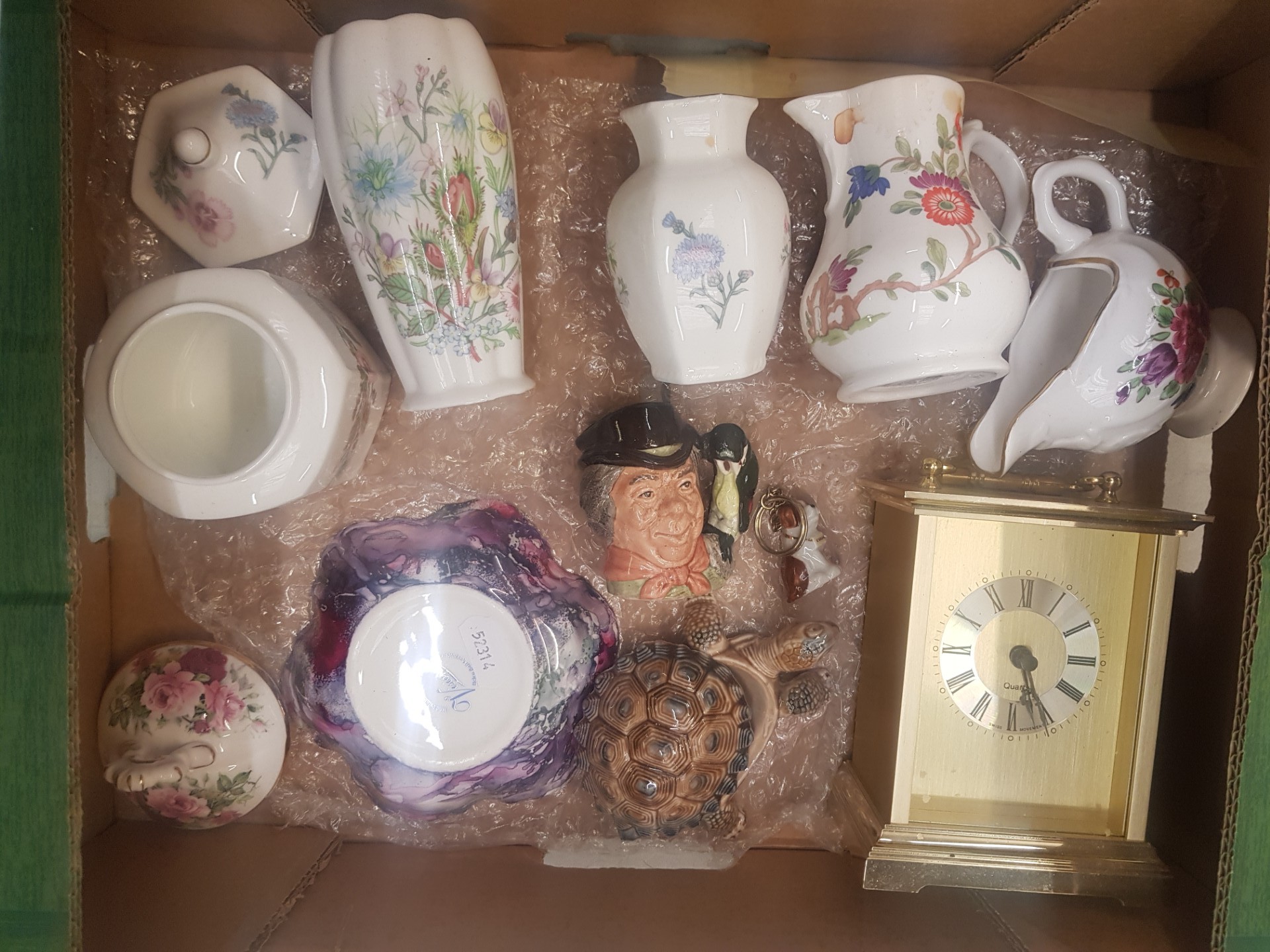 A mixed collection of items to include Royal Worcester jugs, Aynsley lidded pots and small vases,