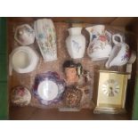 A mixed collection of items to include Royal Worcester jugs, Aynsley lidded pots and small vases,