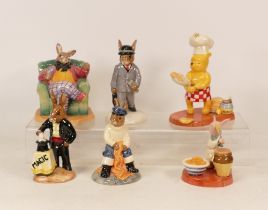 Royal Doulton Bunnykins to include Magician DB126, Fisherman DB170, Business Man DB203, Once Upon