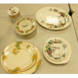 A mixed collection of items to include Woods and Sons Ashbourne patterned serving platters, lidded