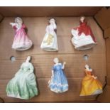 Royal Doulton lady figures to include Emma HN3208, Fragrance HN3220, Daddy's girl HN3435, A Posy for