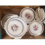 A collection of Johnson Bros. Old English pattern dinnerware to include lidded tureens, dinner