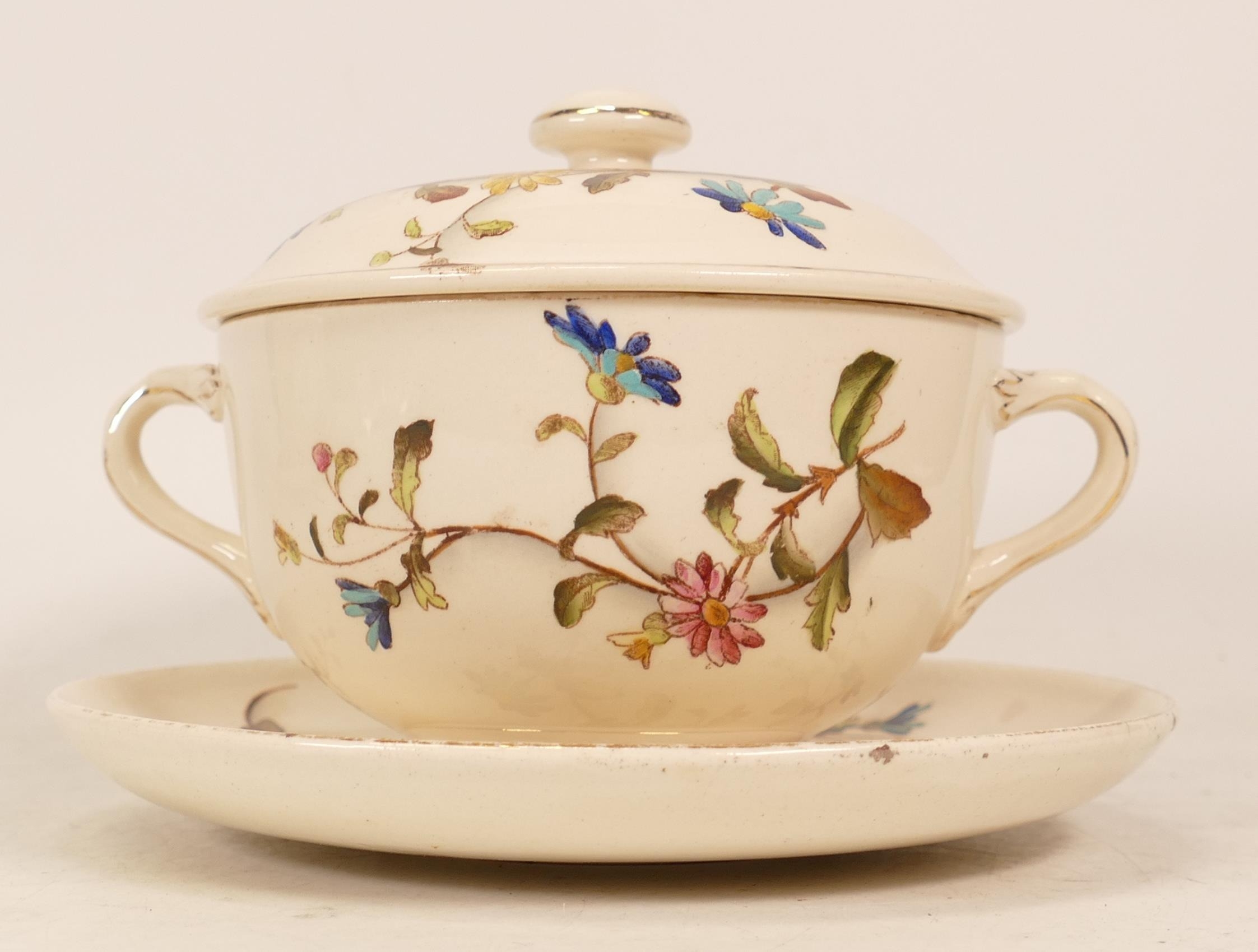 Carlton Ware Floral lidded pot with matching saucer