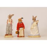 Royal Doulton Bunnykins figures Mother & Baby DB226, Father DB227 and Bunnykin of the Year 2009