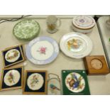 A mixed collection of items to include Ironstone Old Inns plates, wall plates, Spode Maritime Rose