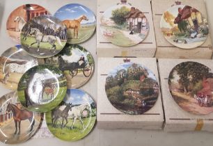 A collection of decorative wall plates to include Spode Noble Horse Collection x 8, together with