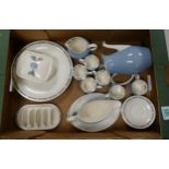 Wedgwood Seander tea and dinner ware to include coffee pot, coffee cand and saucers, gravy boat