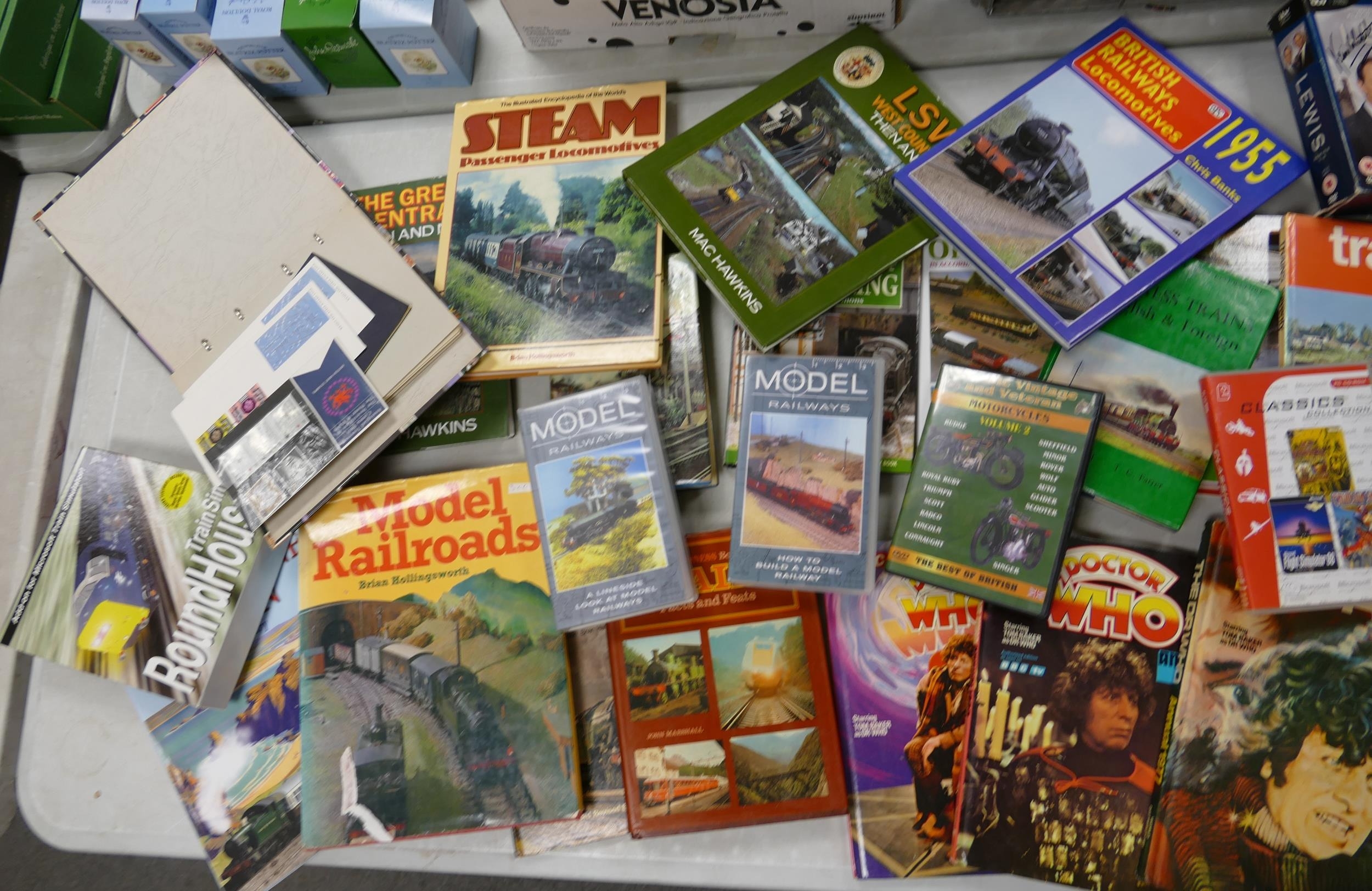 A collection of books, Annuals, DVD's, CD's and Stamps to include Railway Antiques, Designs For - Image 3 of 3