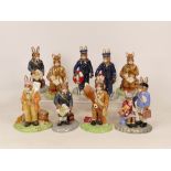 Royal Doulton Bunnykins from the World War II collection to include Evacuees DB373, Land Girl DB372,