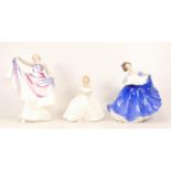 Royal Doulton lady figures to include Elaine HN2791, Heather HN2956 and Liberty HN3201 (3)