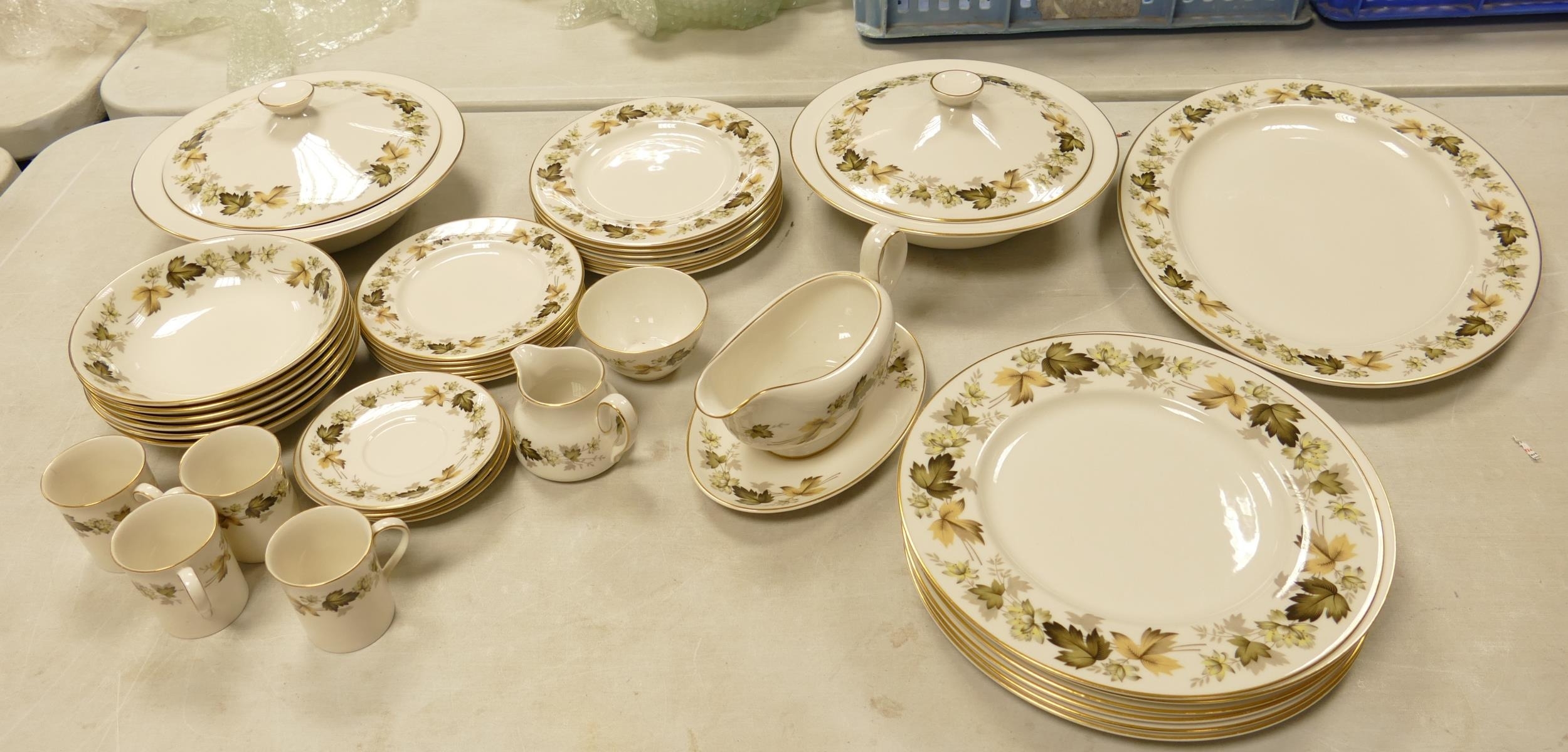 A collection of Royal Doulton Larchmont tea and dinnerware items to include bowls, coffee cups and