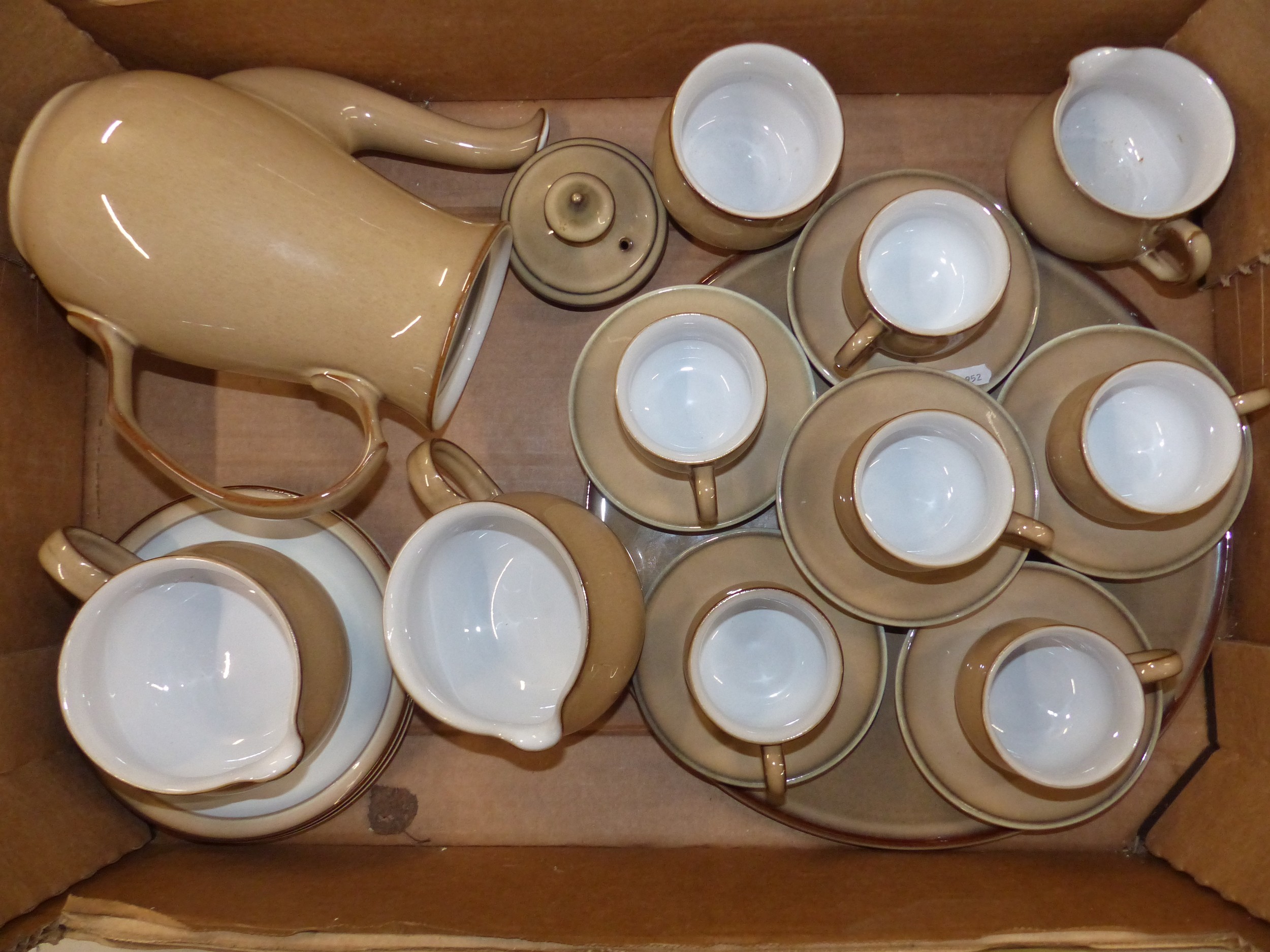 A Denby Coffee Set together with two gravy boat and saucers (1 tray)