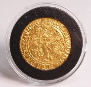 Henry VII (1485 - 1509) gold angel hammered coin, mint marl Pheon. Weight 5.01g, and around 23ct