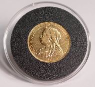 Queen Victoria Full Sovereign 1901 & good penny black 1840 stamp set - The Icons of her reign' - The