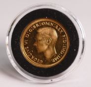 George VI 1937 proof gold HALF sovereign coin, original purchase price £2400