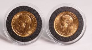 2 x FULL Sovereigns - QEII & Philip birth year sovereigns 1926 & 1921. Purchase cost £2000. Box,