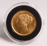 Queen Victoria young head FULL sovereign gold coin, 1871 in very high grade. Original purchase