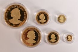2021 George & Dragon 200th anniversary definitive proof six coin 22ct gold set to £5. Includes book,
