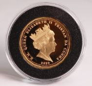 2020 - 20 sided 2 oz. Brexit £20 22ct gold sovereign featuring Ark Royal, weight 62g, original