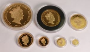 2020 VE Day 75th anniversary proof gold definitive 22ct gold coin sovereign set of 7 coins - £50, £
