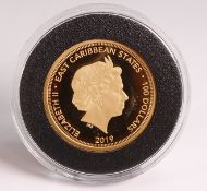 2019 Heroes of D Day 75th anniversary 2.5 oz. 22ct gold £20 sovereign coin 2019, weight 77.75g. With