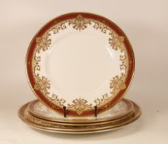 A collection of De Lamerie Fine Bone China heavily gilded Chatsworth patterned circular patters x