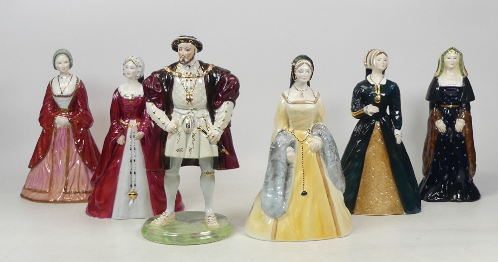 Coalport Henry VII and his wives figures to include Henry VII, Katheryn Howard, Jane Seymour,