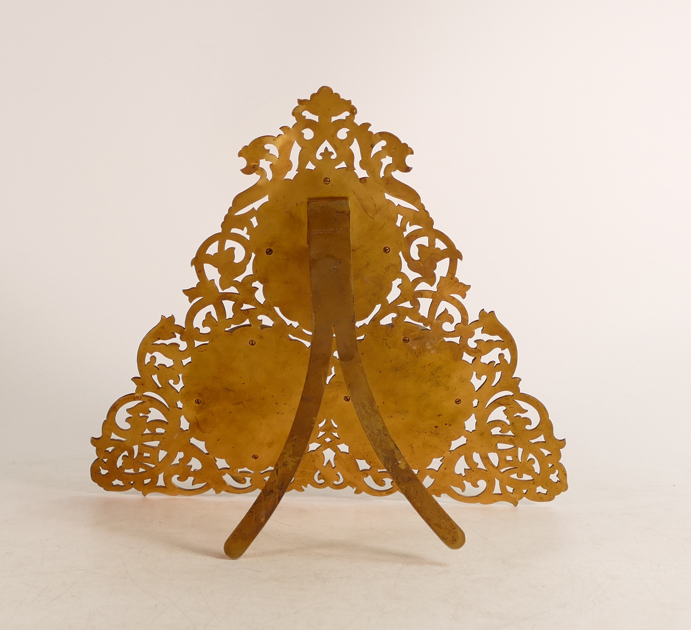 Victorian Pietra Dura and brass three panel picture frame. Made by Howell, James & Co. of Regent - Image 3 of 4