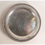 Quality Victorian silver plated pierced footed dish, kite marks, d.21.5cm