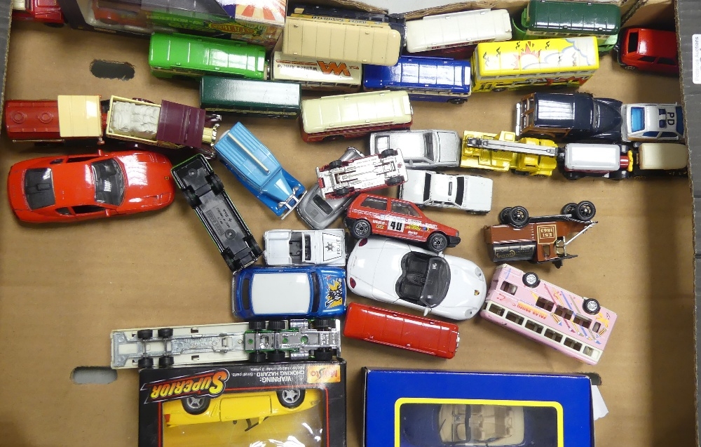 A collection of toy cars to include boxed Corgi BMW 3 series, Shell Porsche Boxster, Maisto boxed