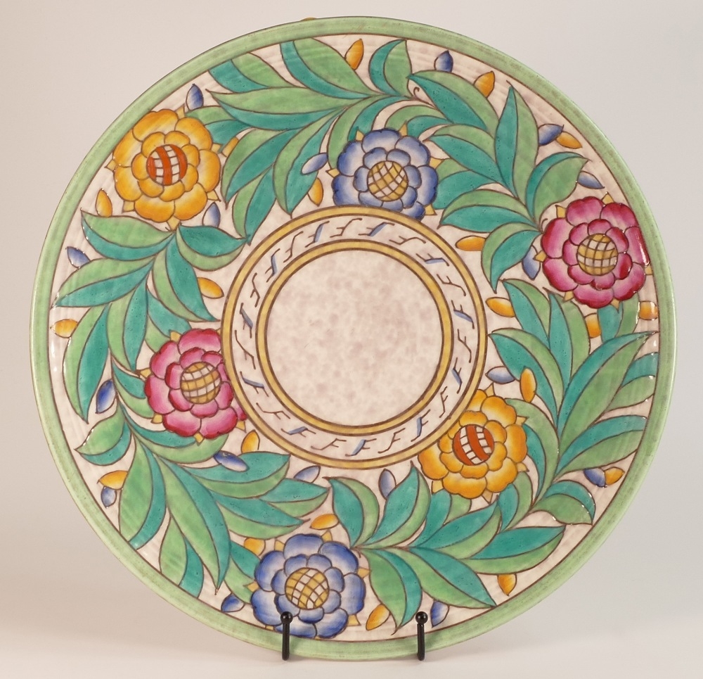 Charlotte Rhead for Crown Ducal, A Large Charger in Des. no. 4040 Persian Rose. Diameter: 36cm