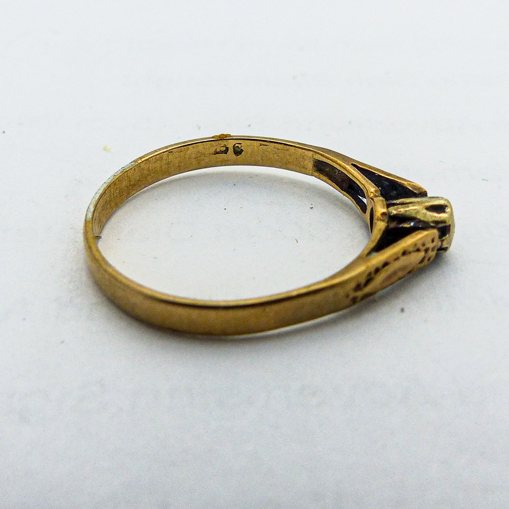 9ct diamond solitaire ring, size O, 1.7g. - Image 5 of 5
