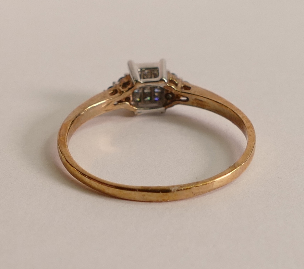 9ct gold diamond cluster ring,set with 12 diamonds, size y/z, 2.5g. - Image 2 of 3