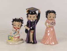 Three Wade Betty Boop figures to include Rose and Graduate and Christmas Morning (3)