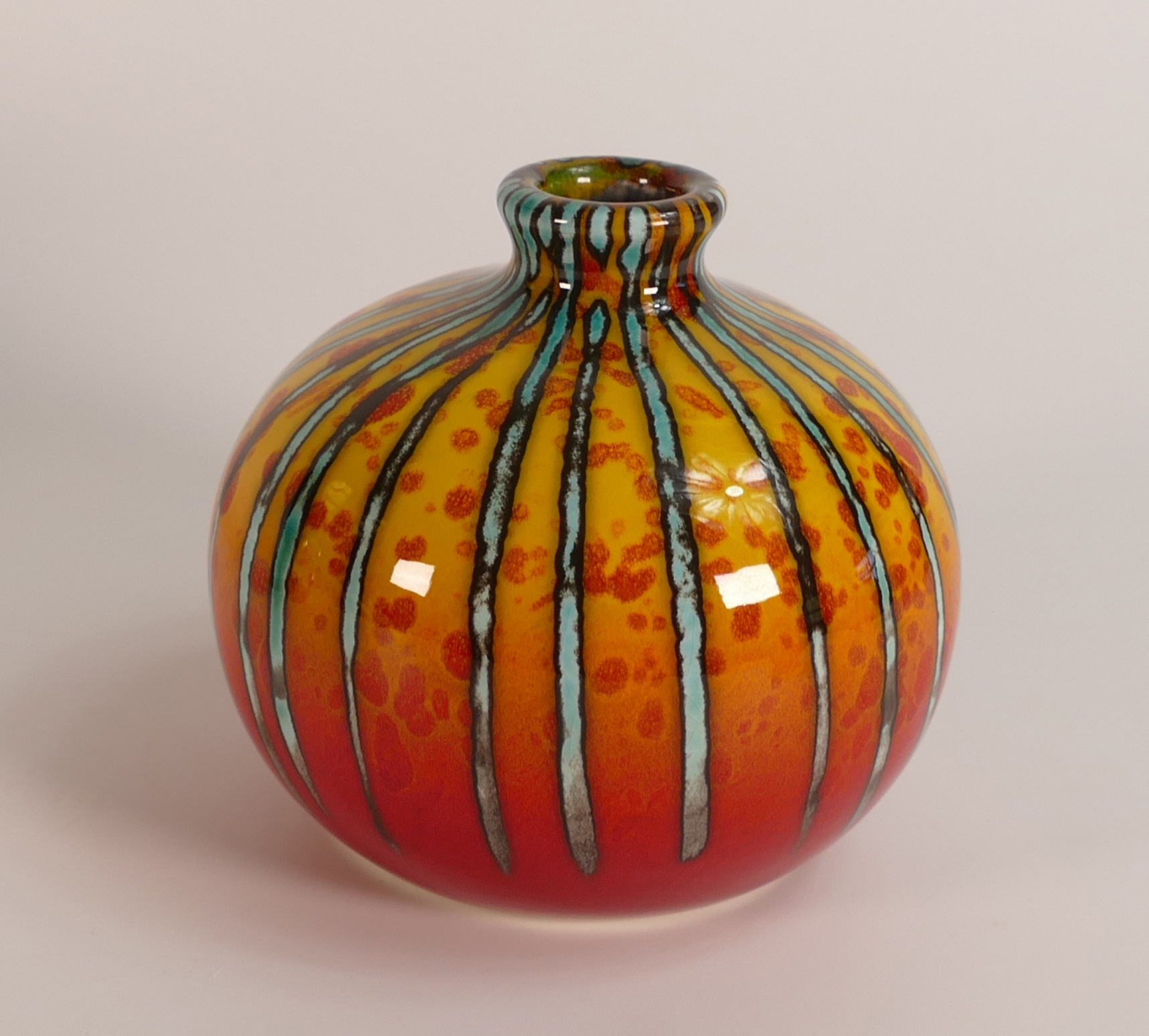 Anita Harris Brimstone Marrakesh Vase, Gold Signed, H:9.5cm