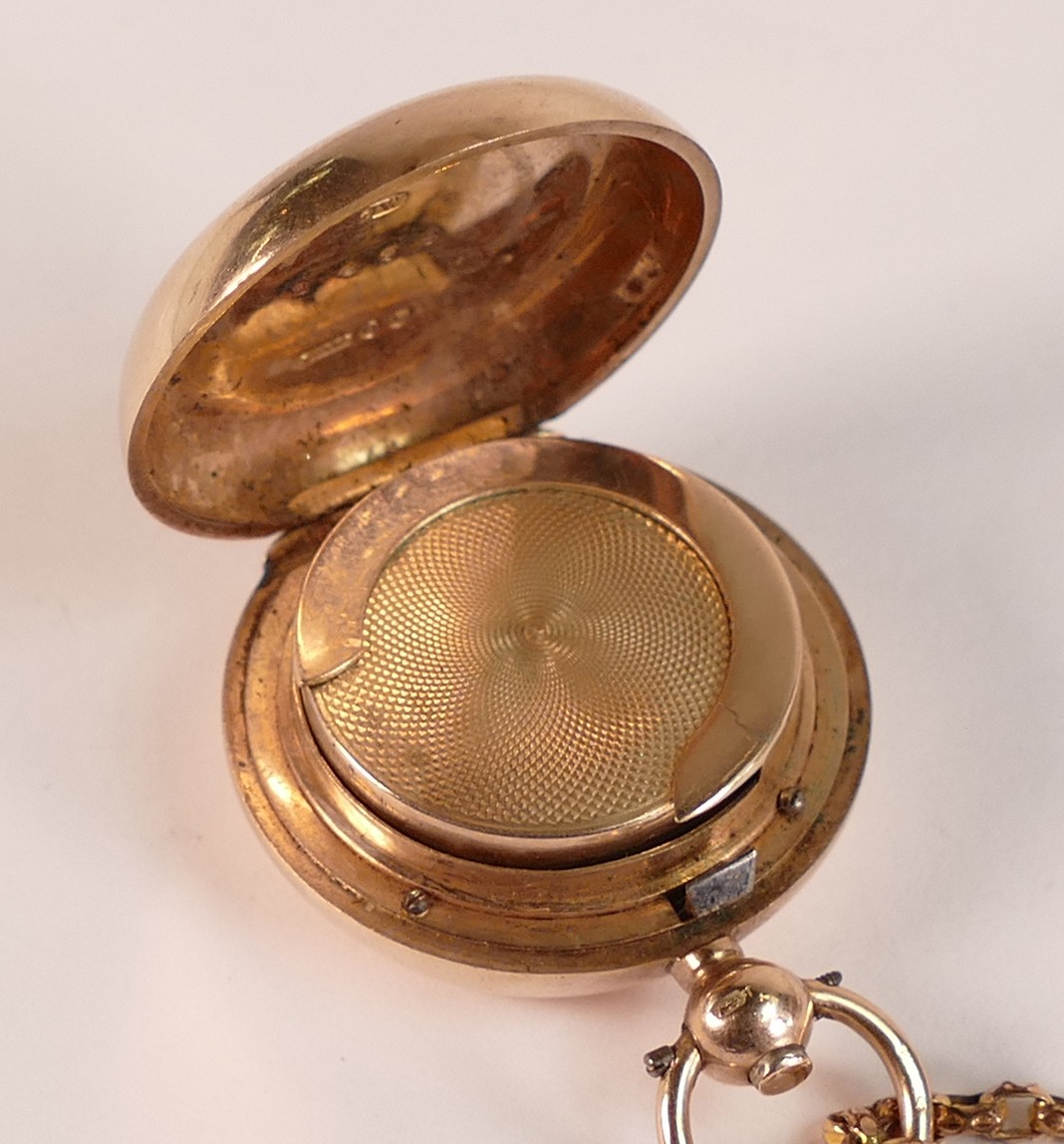 9ct Gold Sovereign holder with 9ct Gold necklace, c1900, 32.5g. - Image 3 of 3