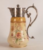 Carlton Blush ware metal mounted claret jug in the Carnation pattern, by Wiltshaw & Robinson, c1900,
