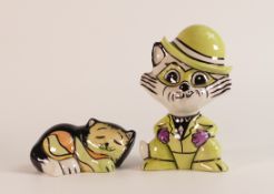 Two Lorna Bailey cats Bobbin and Cute Cat sleeping (limited edition 1/1) (2)