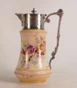 Carlton Blush ware metal mounted claret jug in the Arvista pattern, by Wiltshaw & Robinson, c1900,