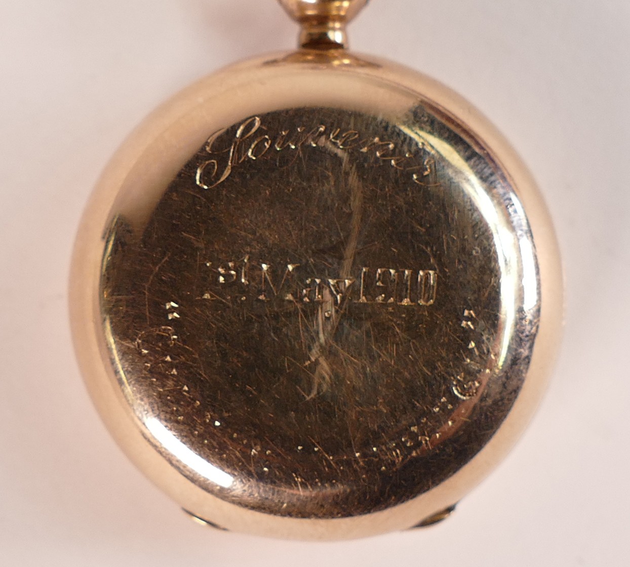 9ct Gold Sovereign holder with 9ct Gold necklace, c1900, 32.5g. - Image 2 of 3