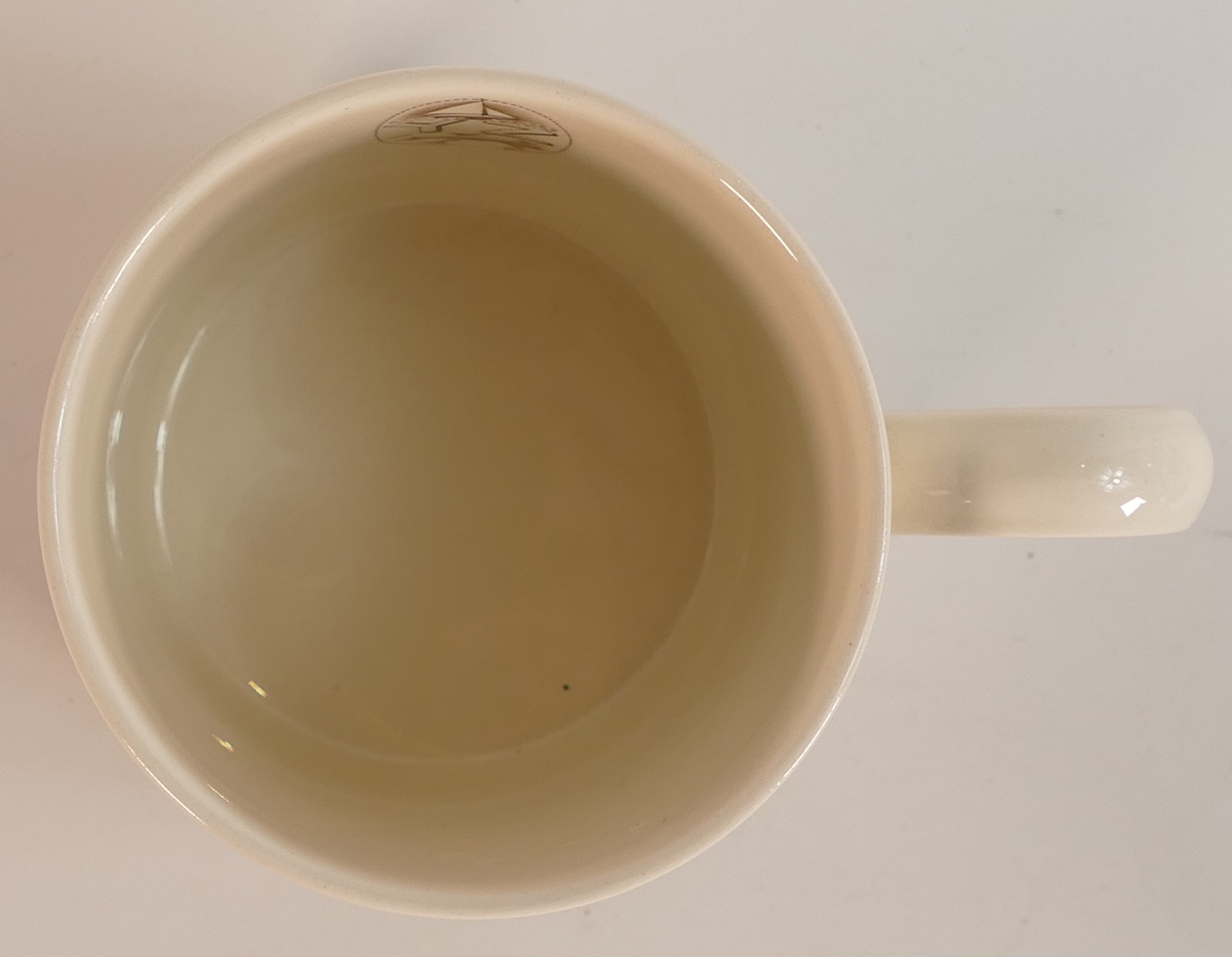 An original Wedgwood pottery Alphabet mug, designed by Eric Ravilious, printed in sepia on a white - Image 4 of 4