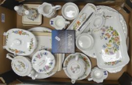 Selection of Aynsley 'Cottage Garden' Part Tea/Dinner set to include Two Tea Pots, Three Milk