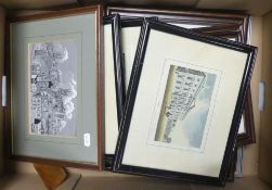 A Mixed Collection of Framed Engravings and Prints of Dublin, Macclesfield etc to include one