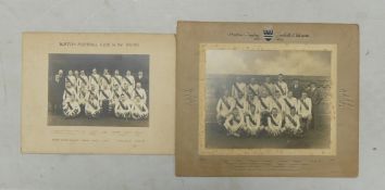 Burton Football Club, Two 1930's Mounted Photographic Prints of the 1st XV Lineup of 1931-32. Size