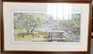 Graham Carver (English, 20th Century) 'Lakeside Tranquility - Buttermere Cumbira'. Signed Limited