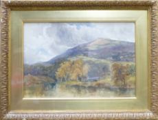 L. T. Lox? (English, 20th Century) Mountainous River Landscape. Watercolour on paper. Framed